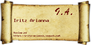 Iritz Arianna névjegykártya